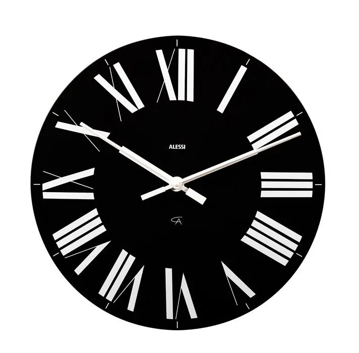Alessi FIRENZE Zegar Ścienny 36 cm / Czarny Hit sprzedaży