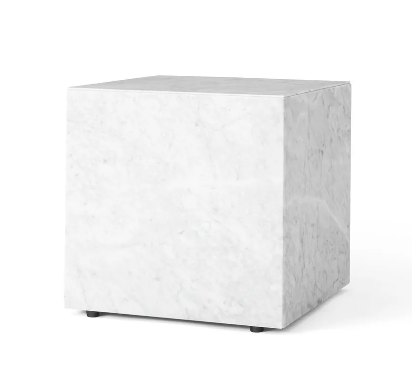 Menu PLINTH Stolik Kwadratowy - Postument Marmurowy - Biały Marmur Nie przegap