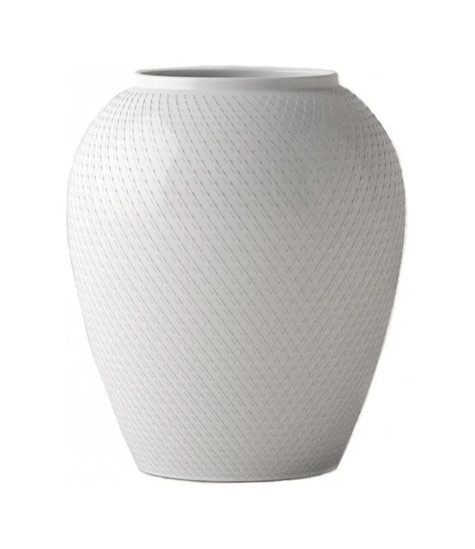 Oferta limitowana Lyngby Porcelain RHOMBE Wazon do Kwiatów 17 cm / Biały