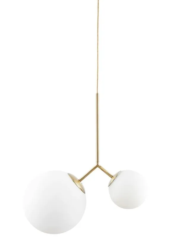 House Doctor TWICE Lampa Wisząca w Złotym Odcieniu - Klosz Mleczny Premium