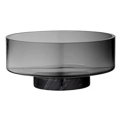 Oferta Aytm VOLVI Szklana Miska z Marmurową Podstawą / Czarna