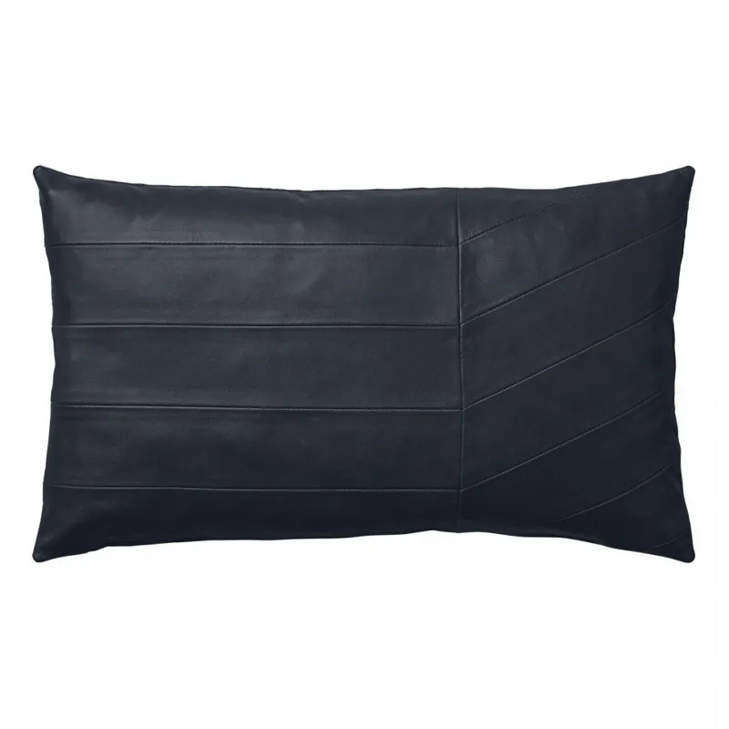 Premium AYTM - CORIA Poduszka Dekoracyjna ze Skóry - Navy - Granatowa