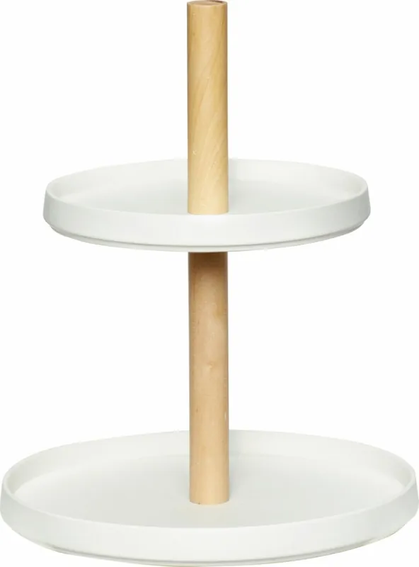 Oferta limitowana Hübsch NORDIC Patera Ceramiczna - Etażerka do Ciasta / Biała