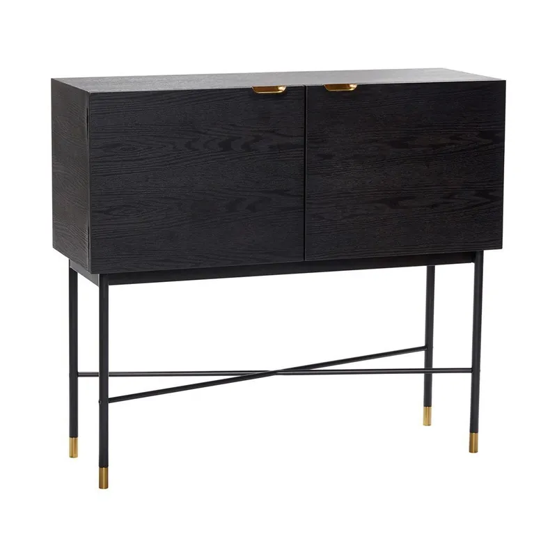 Hübsch NORDIC Komoda 100 cm Czarna / Złote Uchwyty Taniej