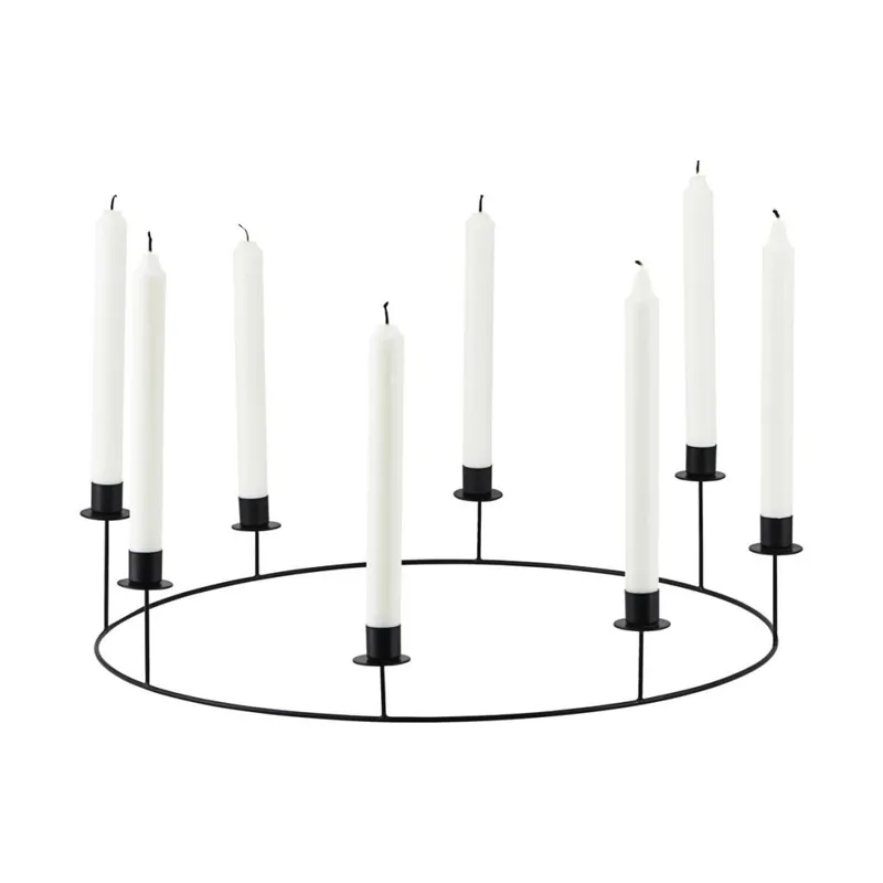 House Doctor RING Świecznik Okrągły 50 cm - Czarny Promocja