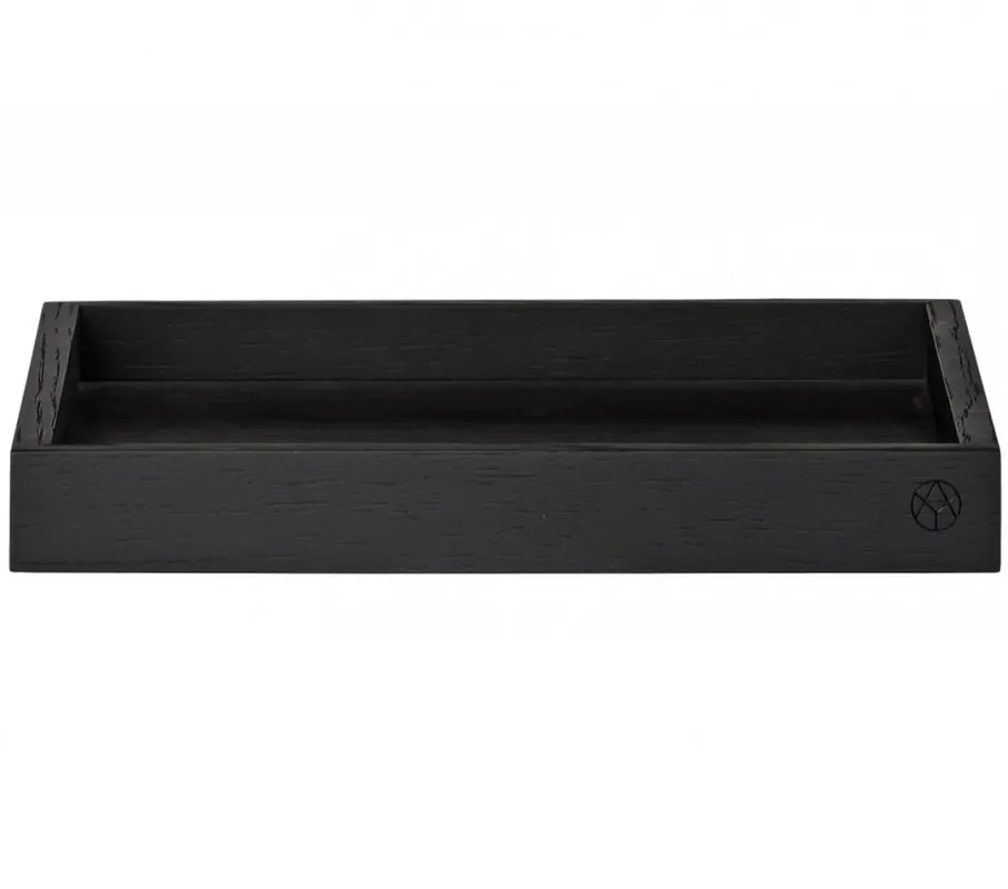 Obniżka ceny Aytm UNITY Drewniana Tacka 52 cm Czarna