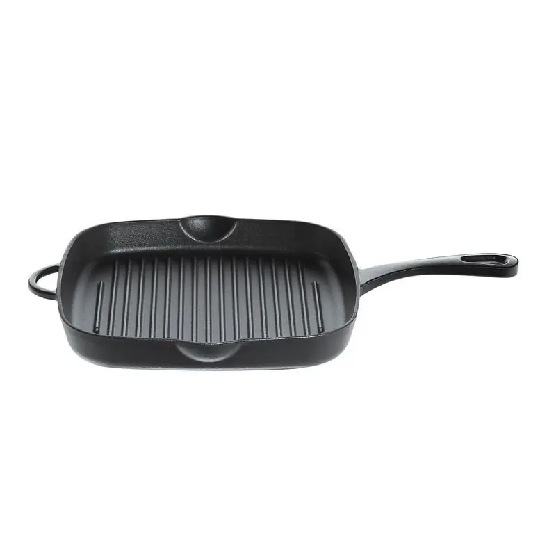 Darmowy zwrot Kuchenprofi PROVENCE Patelnia Żeliwna Grillowa 26 cm Czarna