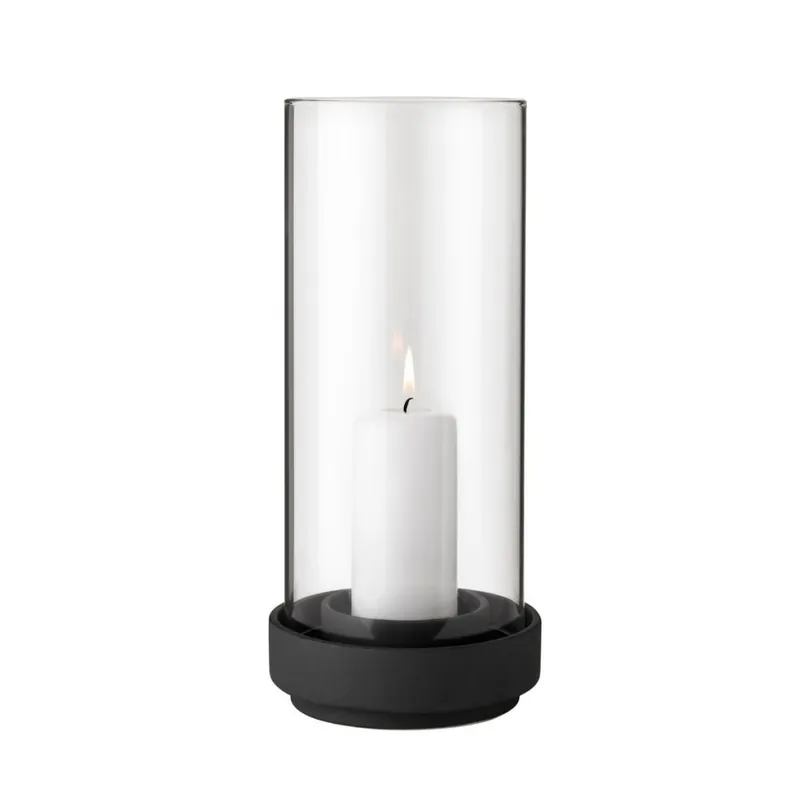 Stelton HURRICANE Lampion - Świecznik 29 cm Czarny Szybka wysyłka