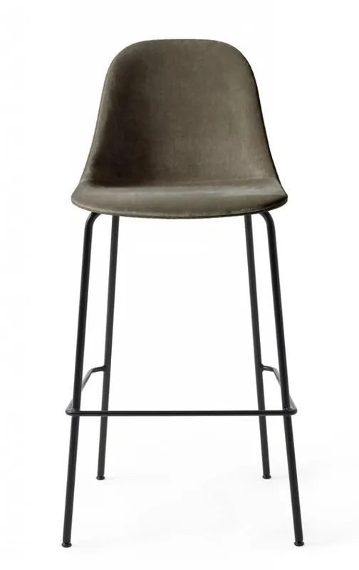 Niska cena Menu HARBOUR SIDE Krzesło Barowe 112 cm Hoker Czarny - Siedzisko Tapicerowane Beżowe