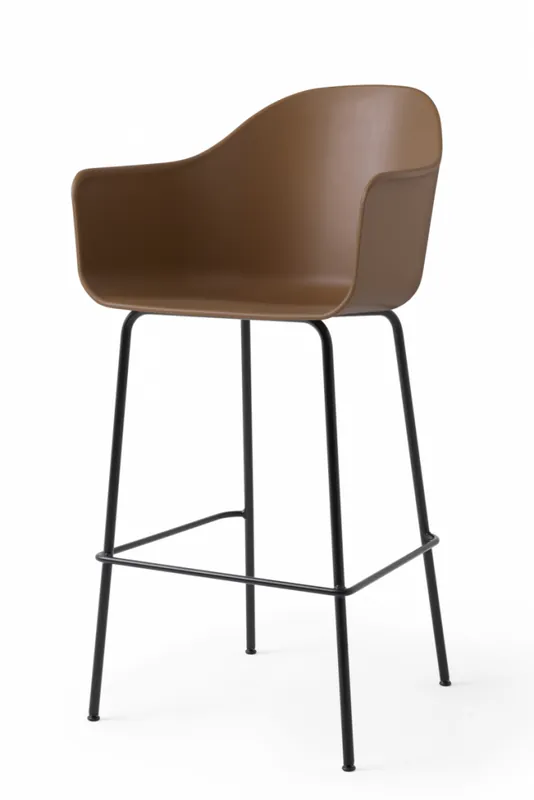 Menu HARBOUR Krzesło Barowe 112 cm Hoker Czarny - Siedzisko Khaki Oferta limitowana