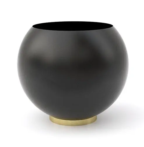 Nowość Aytm GLOBE Donica do Kwiatów 43 cm Czarna na Złotej Podstawie