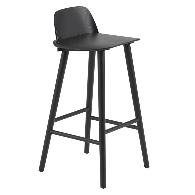 Muuto NERD Hoker - Krzesło Barowe 89 cm Czarne Do wyczerpania zapasów