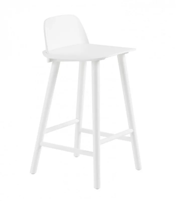 Kup online Muuto NERD Hoker - Krzesło Barowe 79 cm Białe