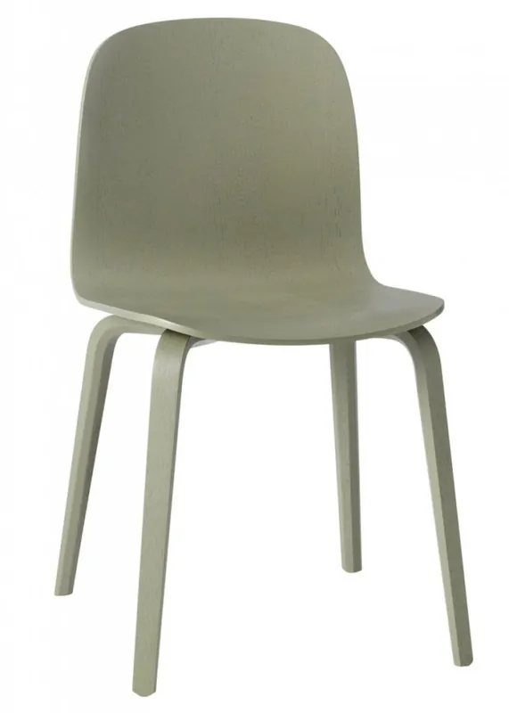 Premium Muuto VISU Krzesło Drewniane - Zielone Dusty Green 2 Szt.