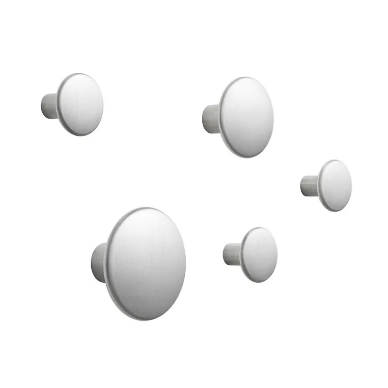 Tylko do końca tygodnia Muuto DOTS Wieszak Metalowy - Zestaw 5 Metalowych Wieszaków / Srebrny