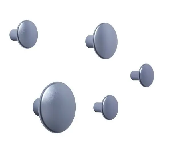 Łatwy zwrot Muuto DOTS Wieszak Metalowy - Zestaw 5 Metalowych Wieszaków / Niebieski