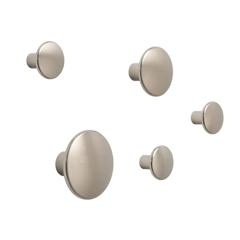 Muuto DOTS Wieszak Metalowy - Zestaw 5 Metalowych Wieszaków / Taupe Rabat