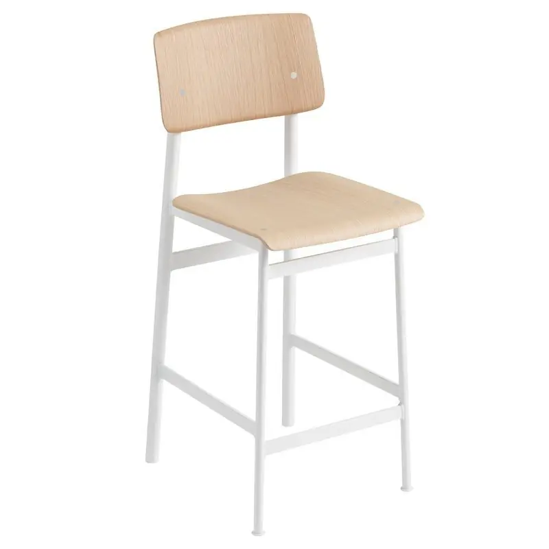 Dodaj do koszyka Muuto LOFT Hoker - Stołek Barowy 65 cm Biały/Dębowy