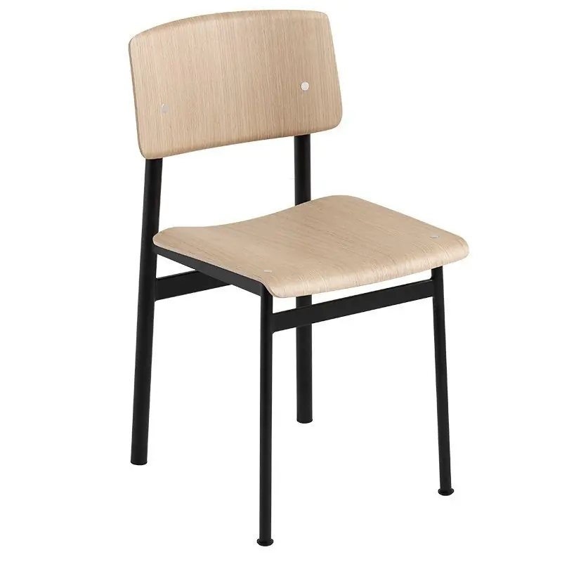 Obniżka ceny Muuto LOFT Krzesło - Czarne/Siedzisko Dębowe