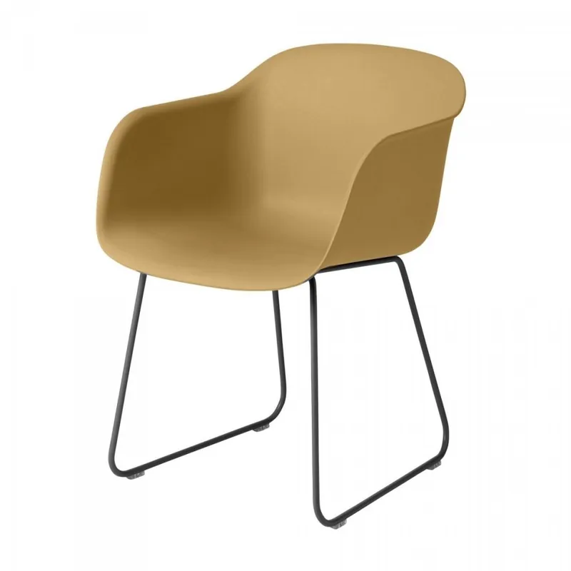 Muuto FIBER ARMCHAIR SLED BASE Krzesło - Rude / Metalowa Rama Popularny