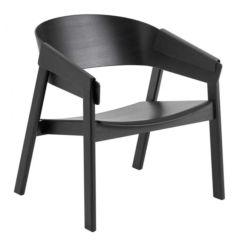 Muuto COVER LOUNGE Krzesło Drewniane - Czarne Obniżka ceny