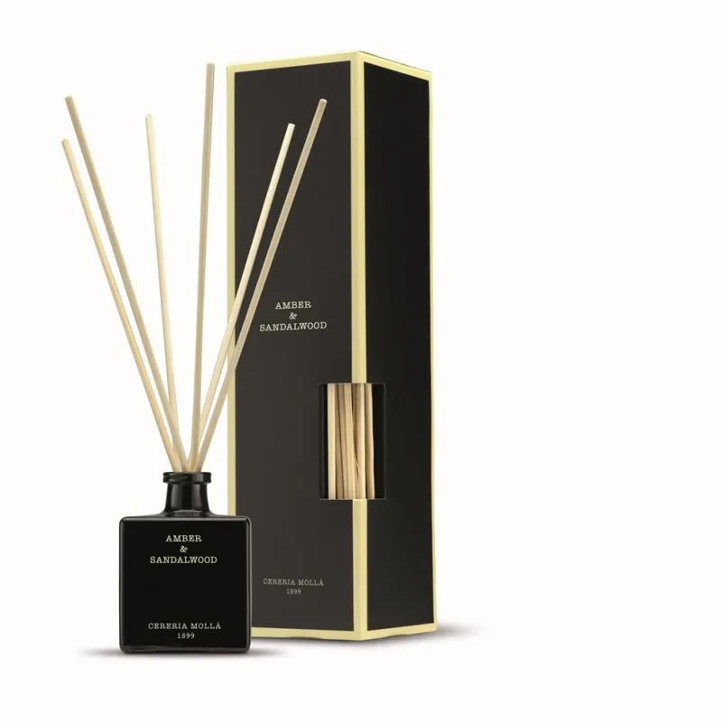Zniżka Cereria Molla BOUTIQUE Dyfuzor Zapachowy z Patyczkami 100 ml Amber and Sandalwood