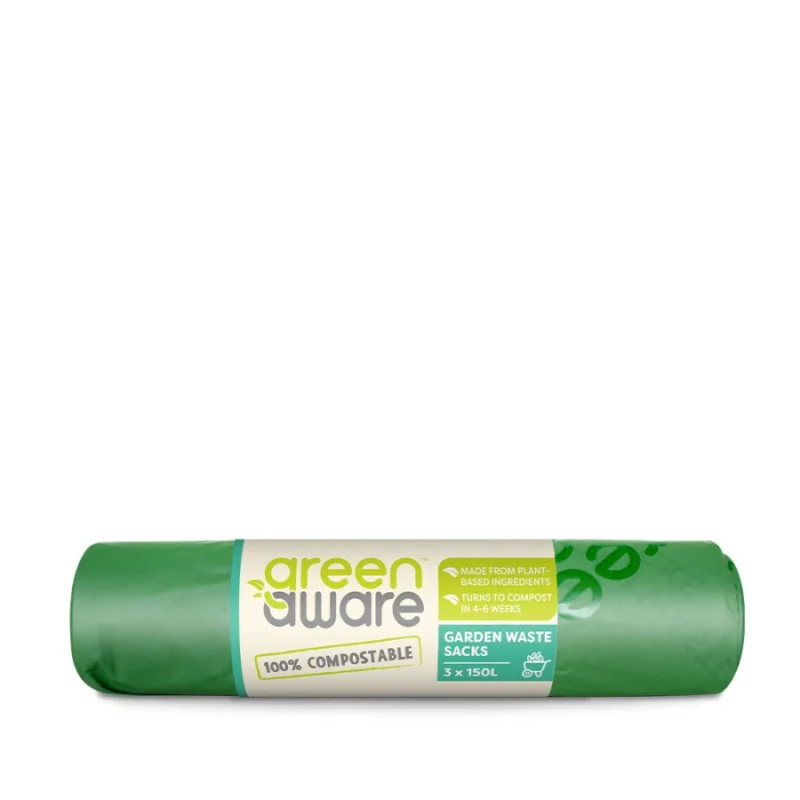 GreenAware, Kompostowalne worki na odpady ogrodowe 150 L, 3 szt. Wyprzedaż