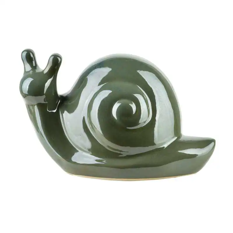 Darmowy zwrot MAVE GREEN Figura ślimak ceramiczny 25x45 cm AW25