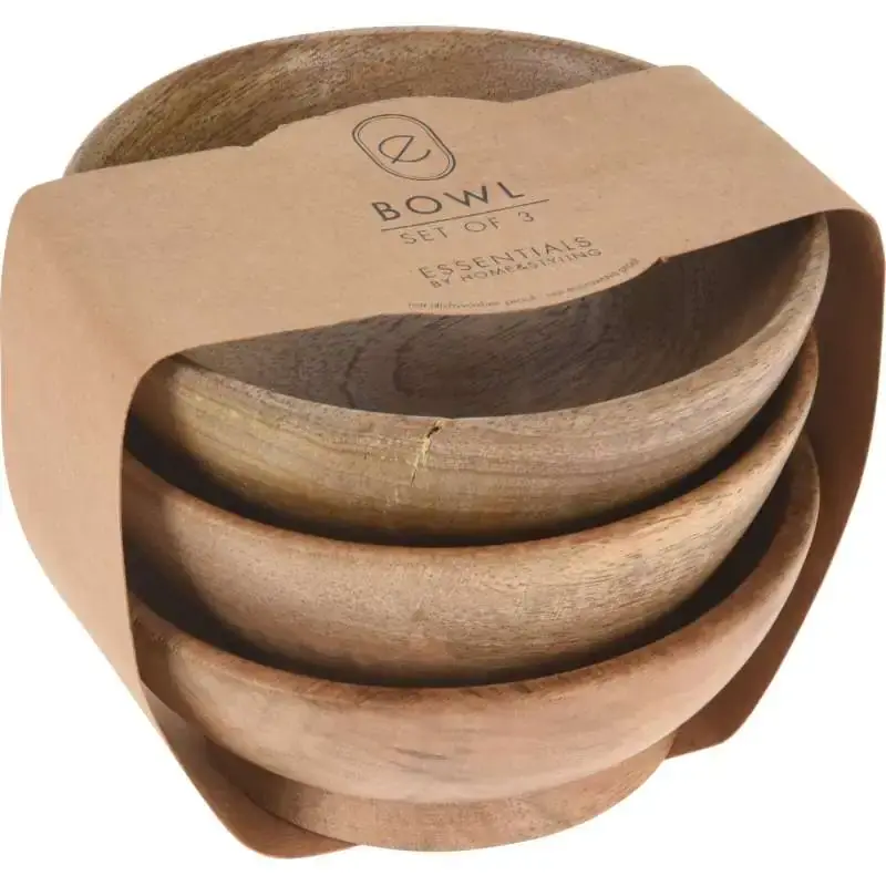 MISKI DREWNIANE 11CM ZESTAW 3 NATURALNE Bezpieczne zakupy