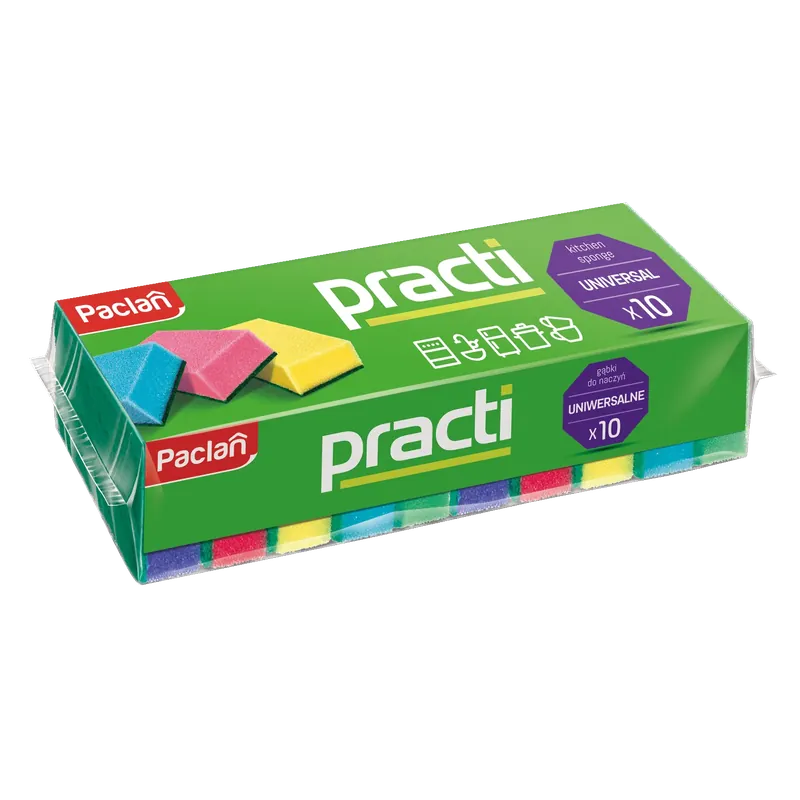 Ograniczona ilość Gąbki / Zmywaki kuchenne do mycia naczyń PACLAN PRACTI 10 szt.