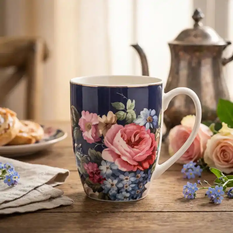 Kubek porcelanowy ALTOM DESIGN RÓŻA 350 ml granatowy Bestseller