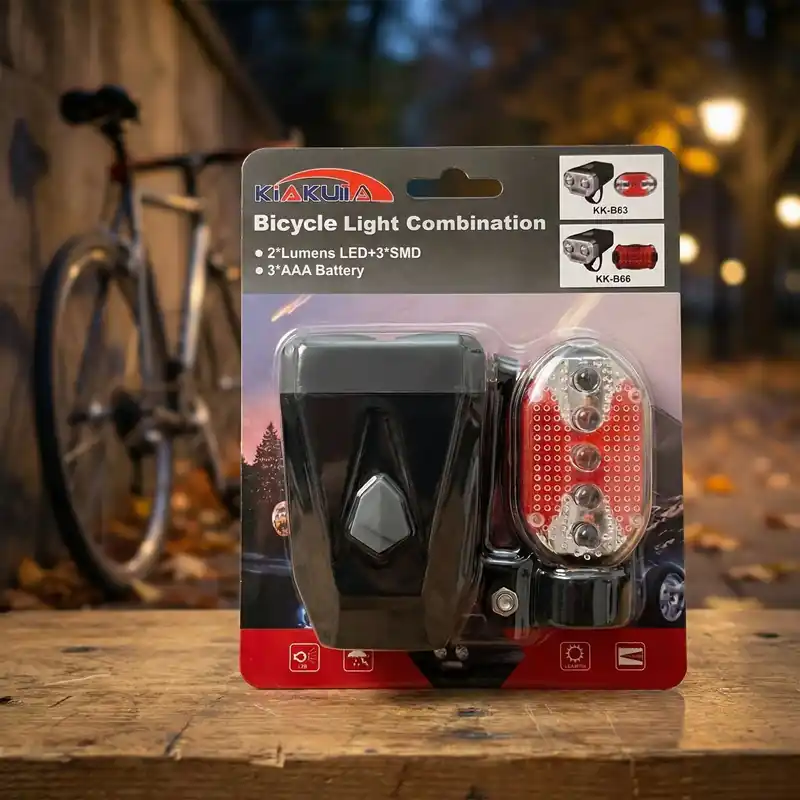 Lampki rowerowe przód i tył na baterie KIAKULA 2 szt. Oferta limitowana