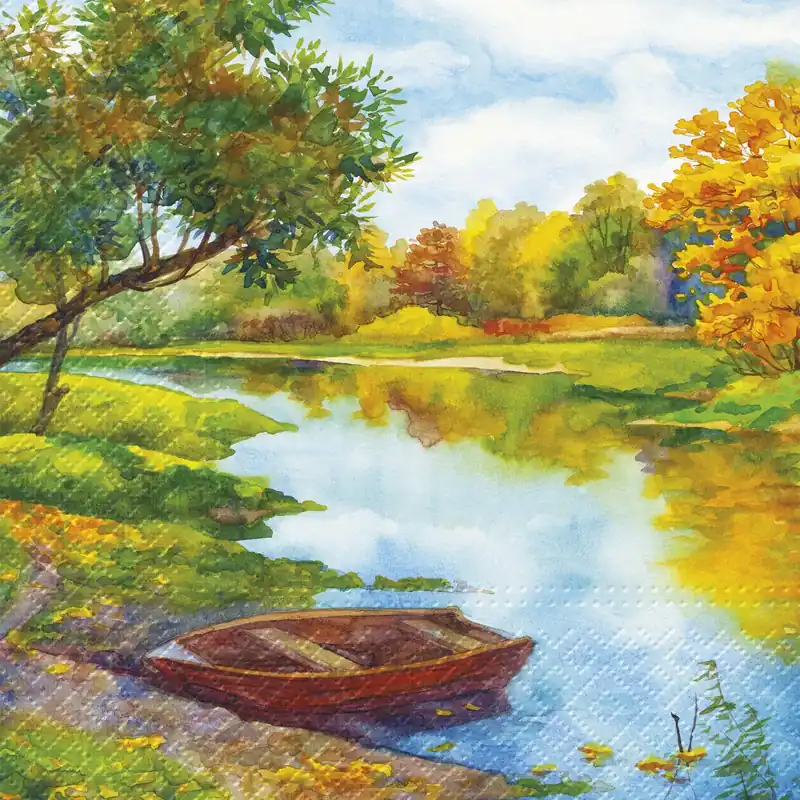 Serwetki papierowe dekoracyjne PAW WATERCOLOR RIVER 20 szt. Premium