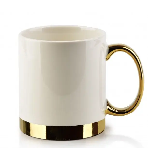 Kubek porcelanowy AFFEK DESIGN DALIA GOLD BIAŁY 330 ml Ograniczona ilość