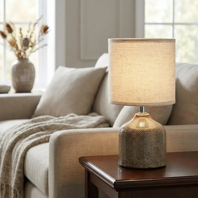 Lampa stołowa MONDEX LETI 10x14x28,5 cm beżowa Wysoka jakość