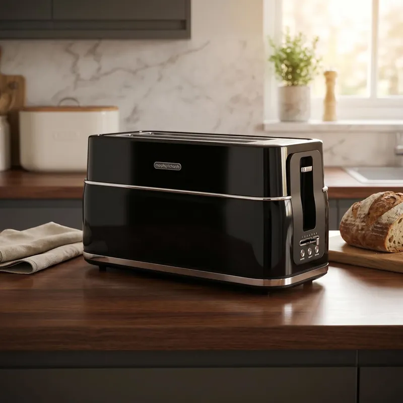 Hit cenowy MORPHY RICHARDS Signature Black 1750 W czarny - toster / opiekacz do kanapek elektryczny ze stali nierdzewnej