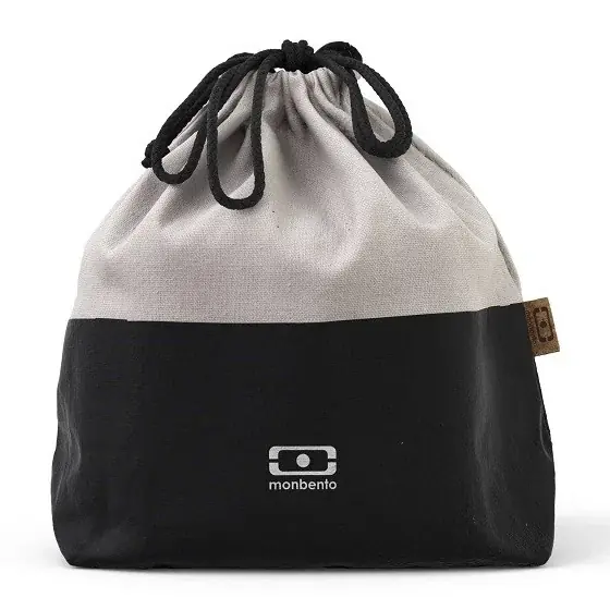 MONBENTO Pochette L Black Onyx 20 x 25 cm kremowo - czarna - torba na lunch poliestrowa Bestseller