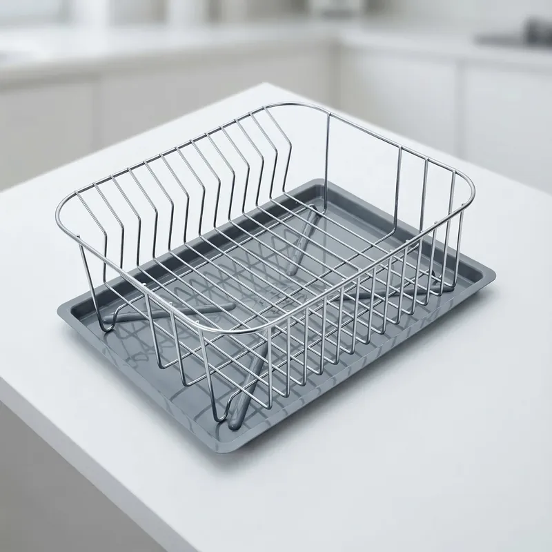 Wybór klientów Suszarka do naczyń metalowa TADAR KOMOROWA SREBRNA 36 x 28 cm