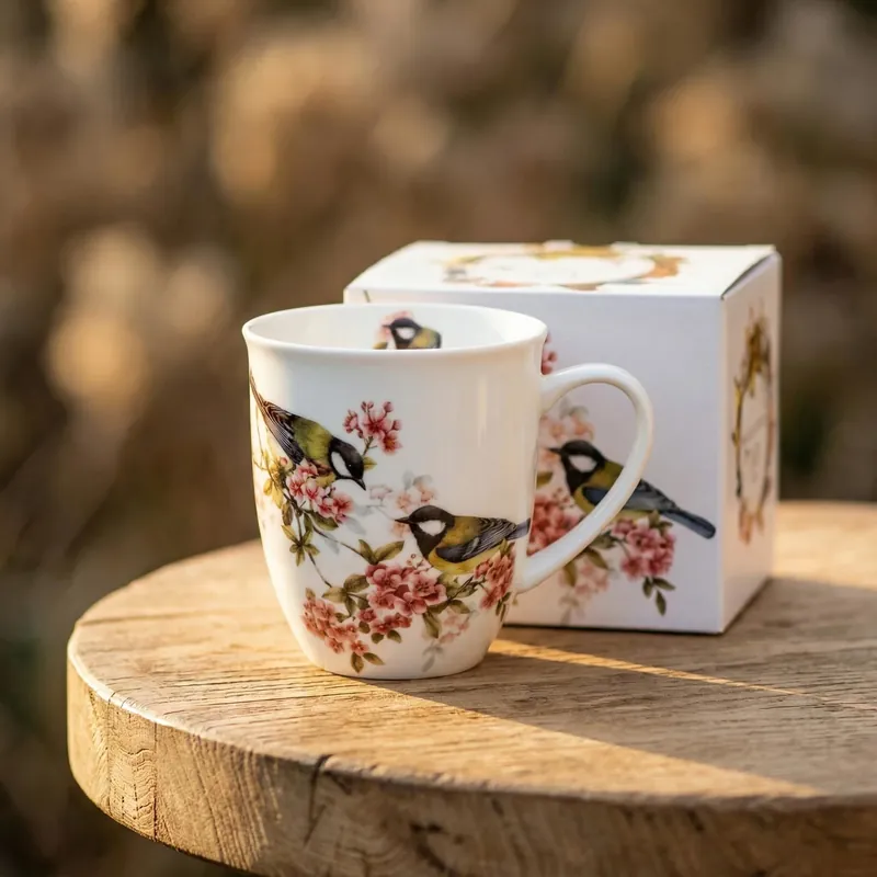 Kubek porcelanowy DUO ANIMALS PTASI ŚWIAT SIKORKI 400 ml Nie przegap