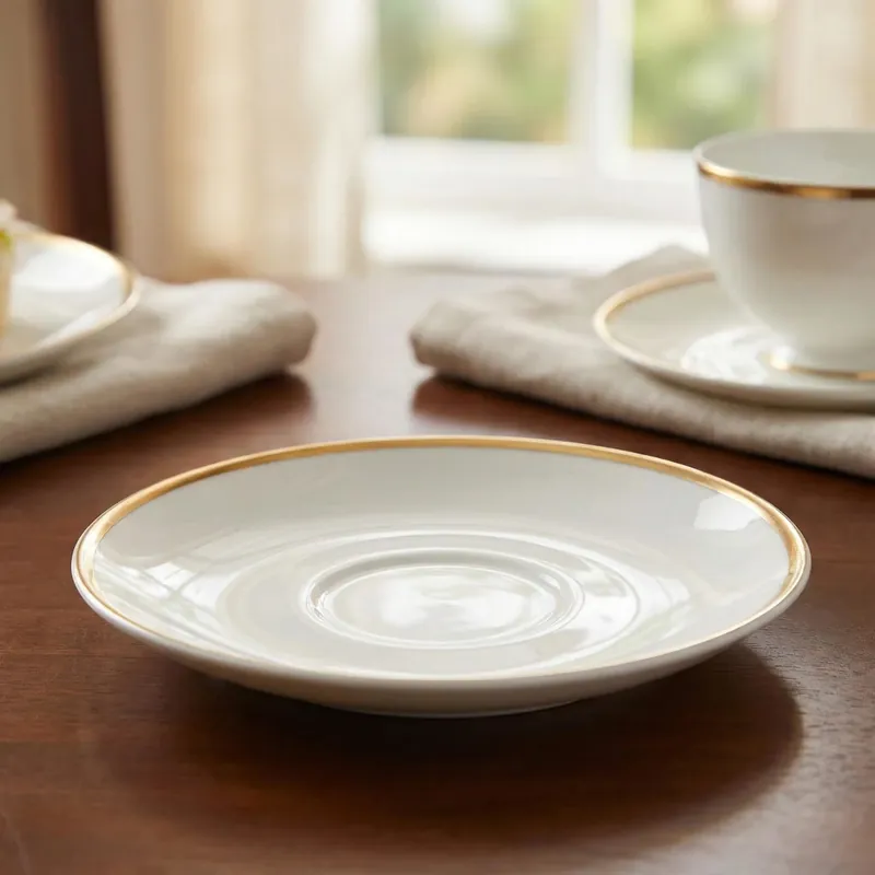 Spodek porcelanowy MARIAPAULA MODERNA GOLD 15,5 cm biały Wyprzedaż