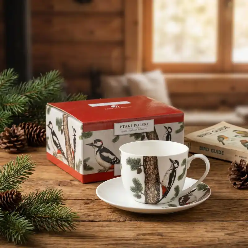 Rabat Filiżanka do kawy i herbaty porcelanowa ze spodkiem BY AGATA HAJDECKA 280 ml
