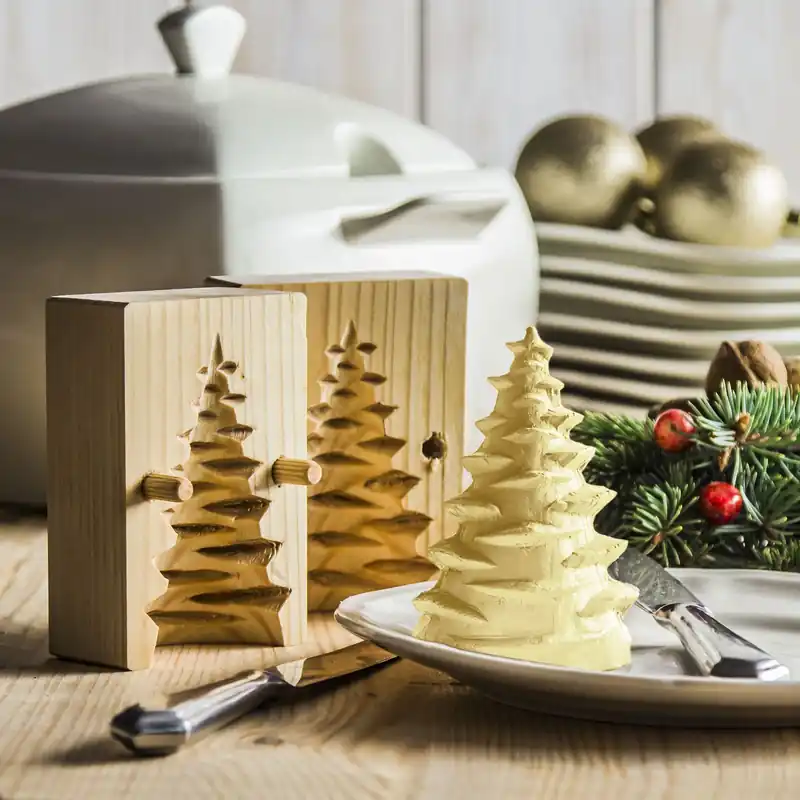 Wyjątkowa oferta Forma do masła drewniana CHOINKA