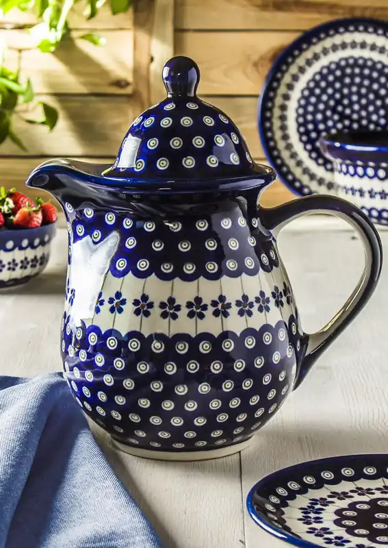 Premium Dzbanek do herbaty i kawy Bolesławiec 1,6 l - dek. 166A