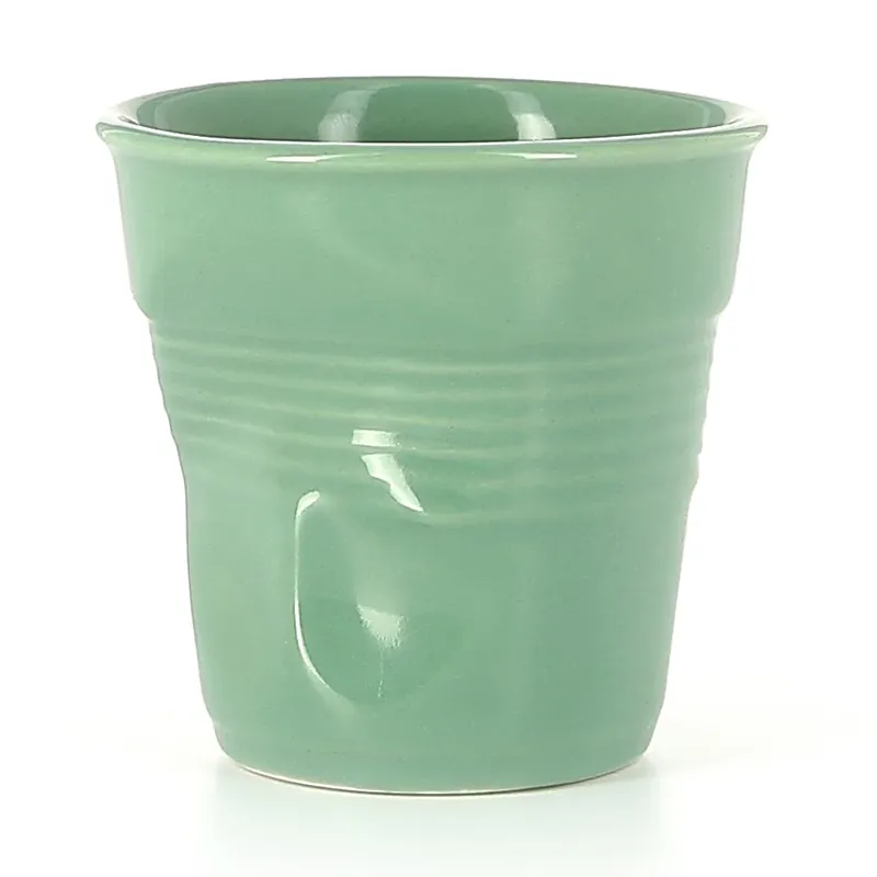 REVOL Froisses Sage 80 ml miętowy – kubek do espresso porcelanowy Nowy