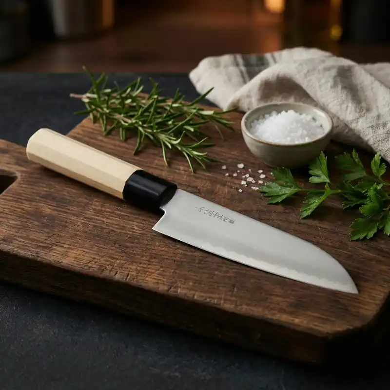 SATAKE Yoshimitsu 15 cm - nóż japoński Santoku ze stali węglowej Wysoka jakość