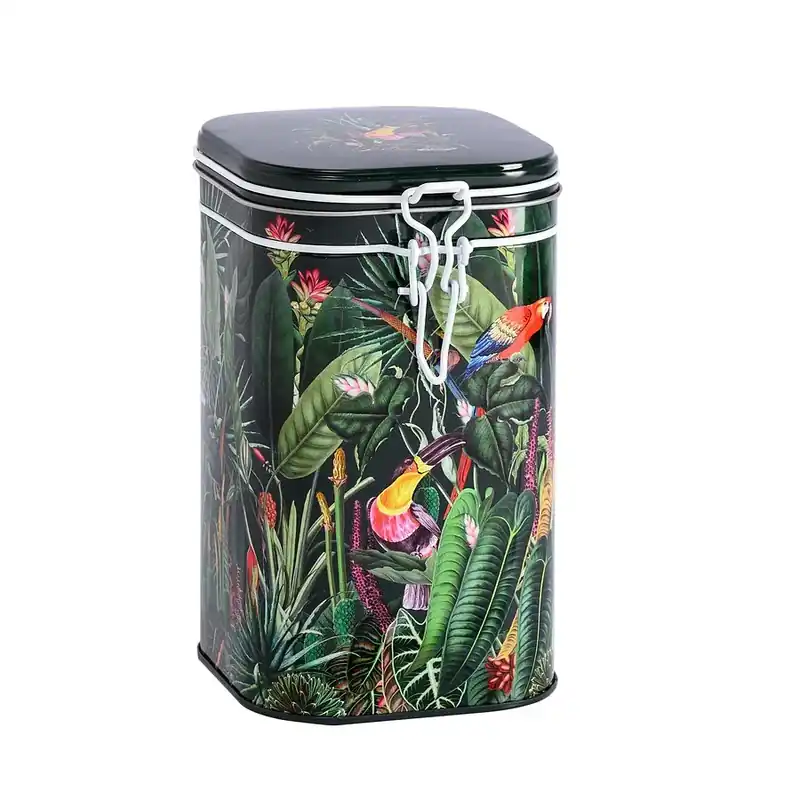 Bezpieczna płatność Puszka / Pojemnik na herbatę z klipsem EIGENART RAINFOREST DARK II CZARNO-ZIELONY 250 g