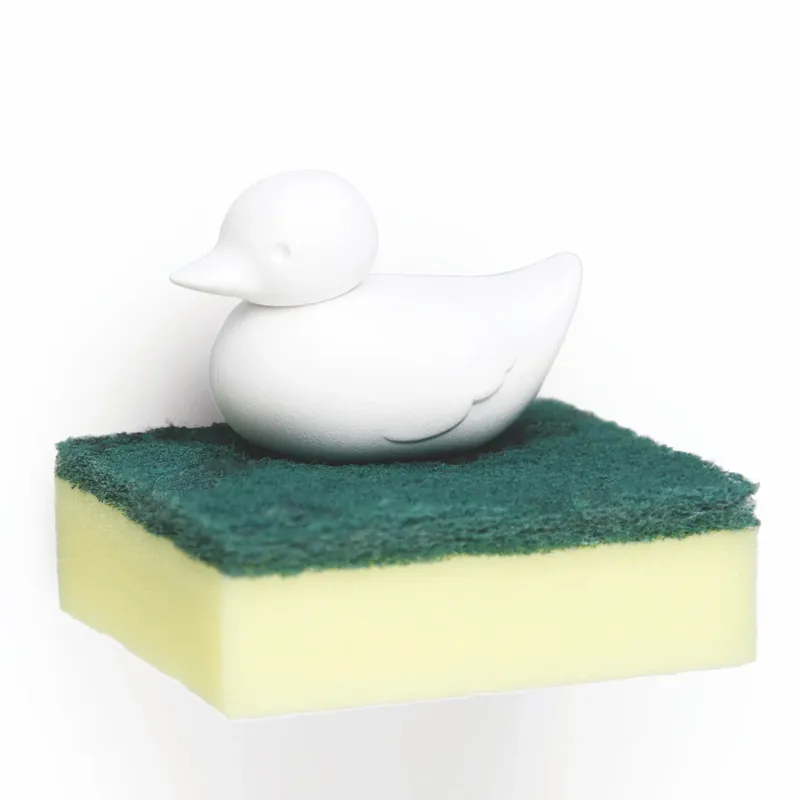Oferta limitowana QUALY Duck biały - Uchwyt na gąbkę plastikowy
