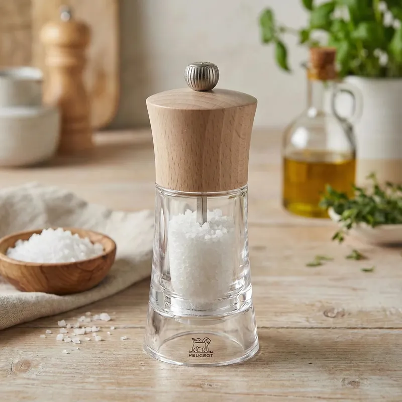 PEUGEOT Oleron 14 cm beżowy - młynek do soli akrylowy ręczny Wybór klientów