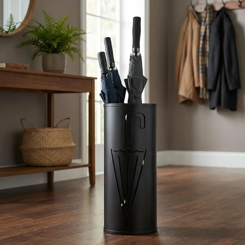 Premium Parasolnik okrągły MONDEX CEDRIC 20 x 20 x 49,5 cm czarny