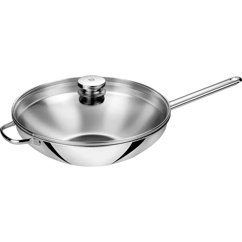 Nowy ZWILLING PLUS Wok z 2 uchwytami z pokrywką 32 cm